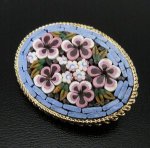 イタリア製モザイクブローチ