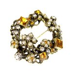 Florenza フロレンザ 花リース　ブローチ