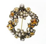 Florenza フロレンザ 花リース　ブローチ