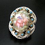 Florenza フロレンツァ カボション ブローチ