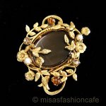 アンティーク ブローチ パール・フローラル