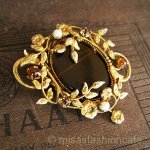 アンティーク ブローチ パール・フローラル