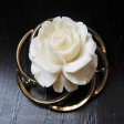 （画像用） 象牙アイボリー 12Kgf ローズ　ブローチ