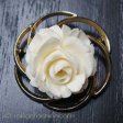 （画像用） 象牙アイボリー 12Kgf ローズ　ブローチ