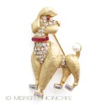 プードル　ブローチ 　ビジュー＆パール