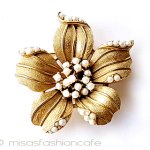 アンティークジュエリー トリファリ　パールの花