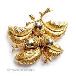 ヴィンテージジュエリー 団栗どんぐり　ブローチ