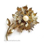 Krementz　ブローチ 真珠サファイアの花14Kgf