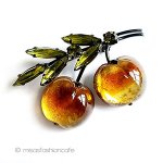 オーストリア製ブローチ ガラスのさくらんぼ オーストリア製ブローチ ガラスのさくらんぼ