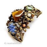 アンティークジュエリー 天然石・珊瑚・真珠の花&松