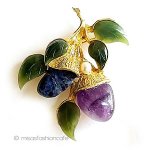 SWOBODA 天然石の団栗 真珠・ヒスイ・アメジスト SWOBODA 天然石の団栗 真珠・ヒスイ・アメジスト