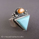 スターリングシルバー925 ターコイズ天然石リング