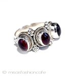 ガーネット　リング　 スターリングシルバー