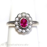 真珠　ルビー　リング　 スターリングシルバー