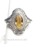 シトリン　リング　指輪 スターリングシルバー刻印