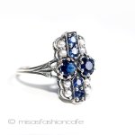 真珠　サファイヤ　リング　 スターリングシルバー刻印