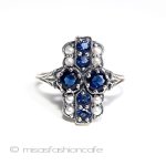 真珠　サファイヤ　リング　 スターリングシルバー刻印