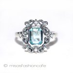 真珠アクアマリン　リング　 スターリングシルバー刻印