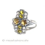 真珠　シトリン　リング　 スターリングシルバー刻印