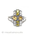 真珠　シトリン　リング　 スターリングシルバー刻印