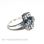 真珠アクアマリン　リング　 スターリングシルバー刻印