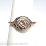 天然石　シトリン　リング 14Kローズゴールド　925