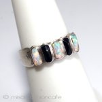 天然石オパール・オニキス スターリング　銀製リング