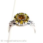 シトリン真珠　リング スターリングシルバー