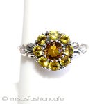 シトリン真珠　リング スターリングシルバー