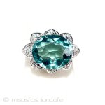 アクアマリン＆サファイア スターリング刻印　リング