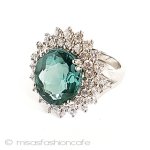 アクアマリン＆サファイア スターリング刻印　リング