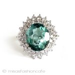 アクアマリン＆サファイア スターリング刻印　リング