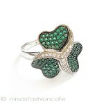 エメラルド＆トパーズ スターリング刻印リング