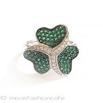 エメラルド＆トパーズ スターリング刻印リング