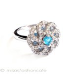 アクアマリン＆トパーズ スターリング刻印リング