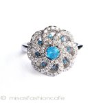 アクアマリン＆トパーズ スターリング刻印リング