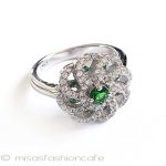 エメラルド＆トパーズ スターリング刻印リング