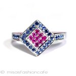 天然石ルビー＆サファイヤ スターリング刻印リング