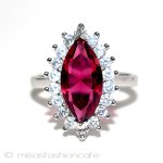 ルビー＆ホワイトトパーズ スターリング刻印リング