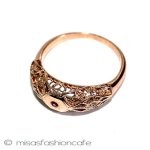 天然ルビー＆ダイヤモンド ローズゴールド925リング