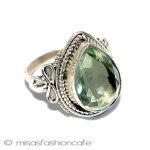 グリーン・アメジスト スターリング刻印リング