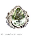 グリーン・アメジスト スターリング刻印リング