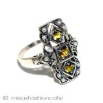 シトリン真珠　リング スターリングシルバー