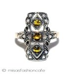 シトリン真珠　リング スターリングシルバー