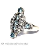 真珠アクアマリン　リング スターリングシルバー刻印