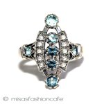 真珠アクアマリン　リング スターリングシルバー刻印