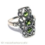 ペリドット真珠　リング シルバー925銀製リング