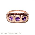 天然石　アメジスト ローズゴールド925リング