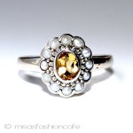 真珠シトリン　リング スターリングシルバー