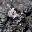 （画像用） 銀製レオパード　リング 天然石ルビー＆サファイヤ
